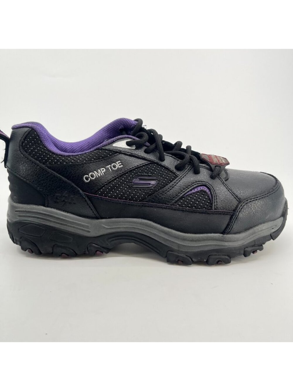 Skechers D'Lites SR Womens Size 6.5 Black Purple Athletic Running Shoes Sneakers